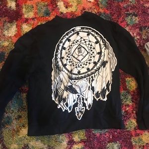Black dream catcher crew neck